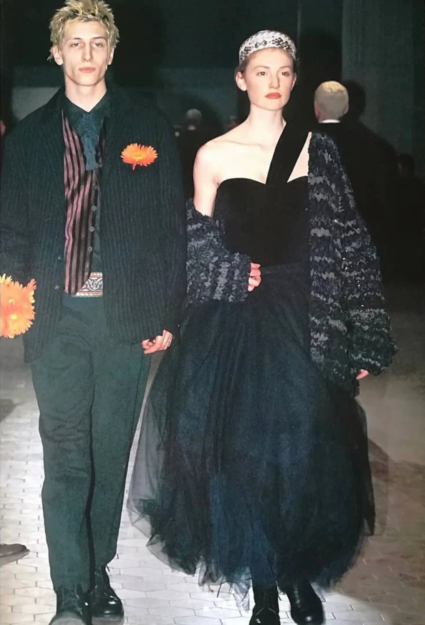 Romeo Gigli G Gigli 1994 Black and Navy Tulle Skirt