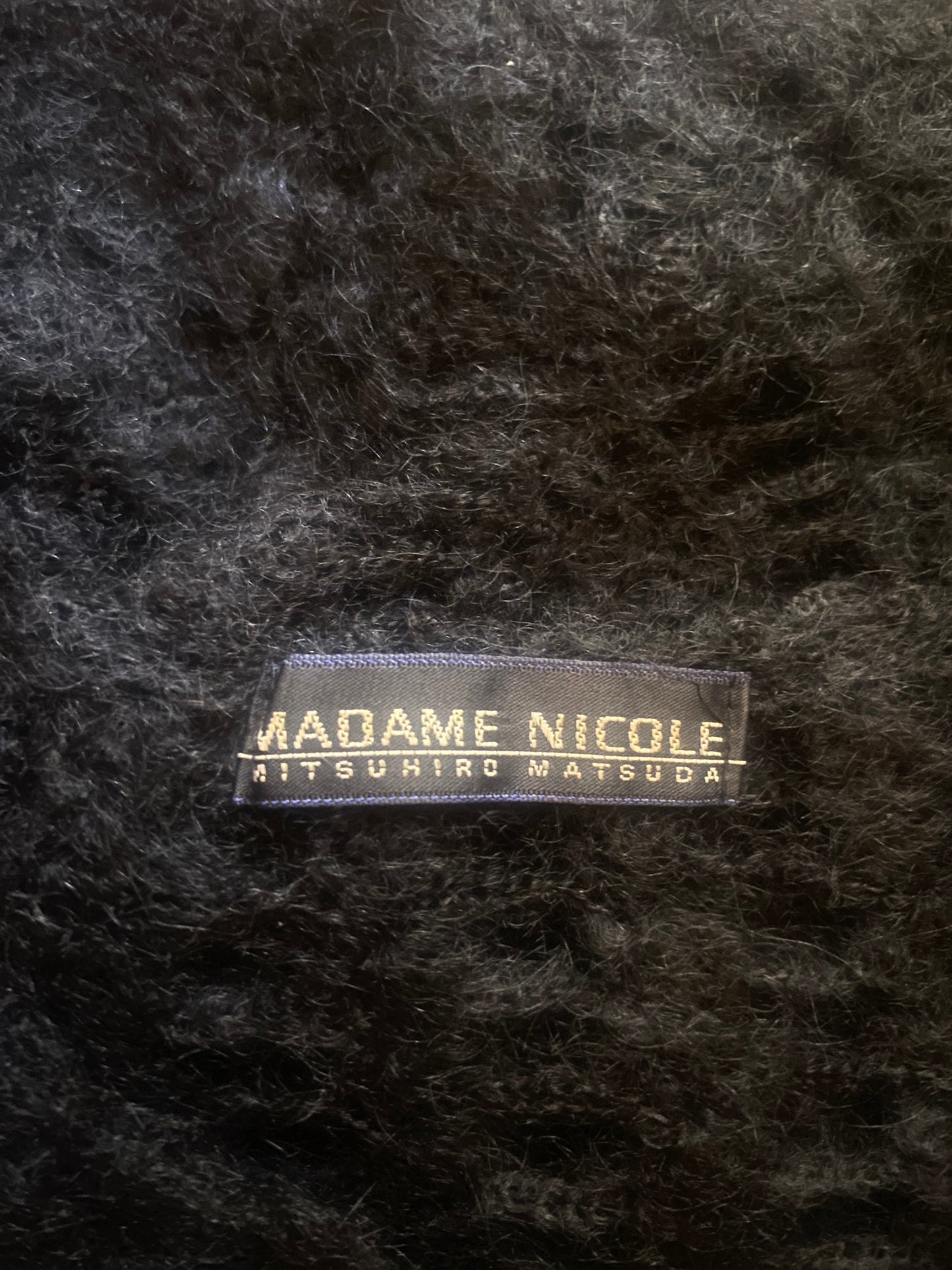 Madame Nicole Mitsuhiro Matsuda Black Open Knit Wool Ensemble