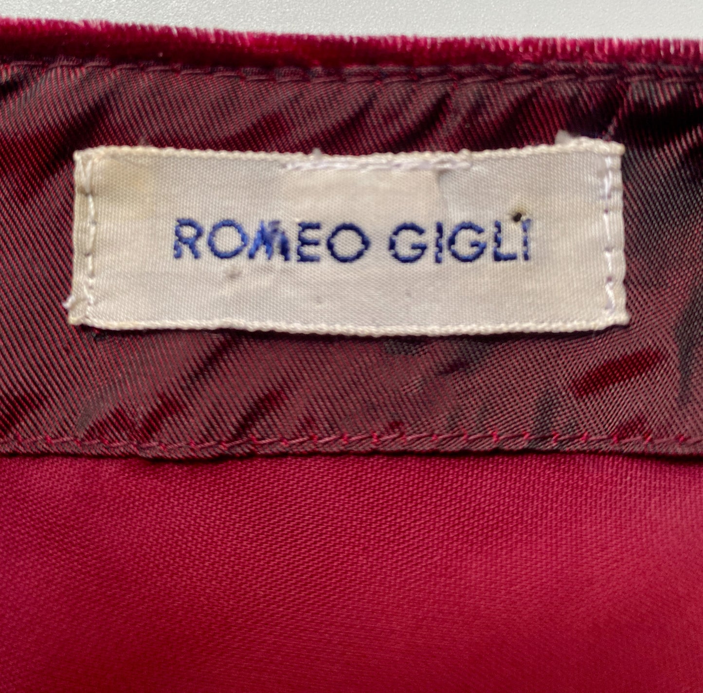 Romeo Gigli 1985 Red Velvet Cocoon Top