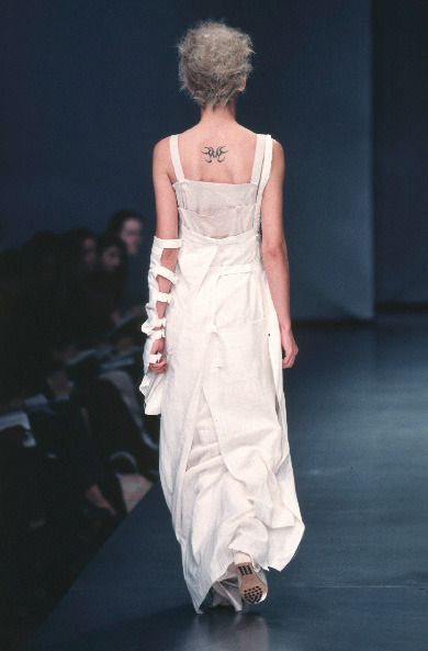 Atsuro Tayama S/S 1999 White Cotton Asymmetric Pinafore