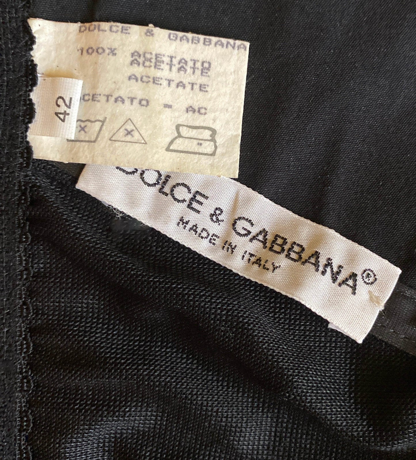 Dolce & Gabbana Black Satin Corset circa 90s