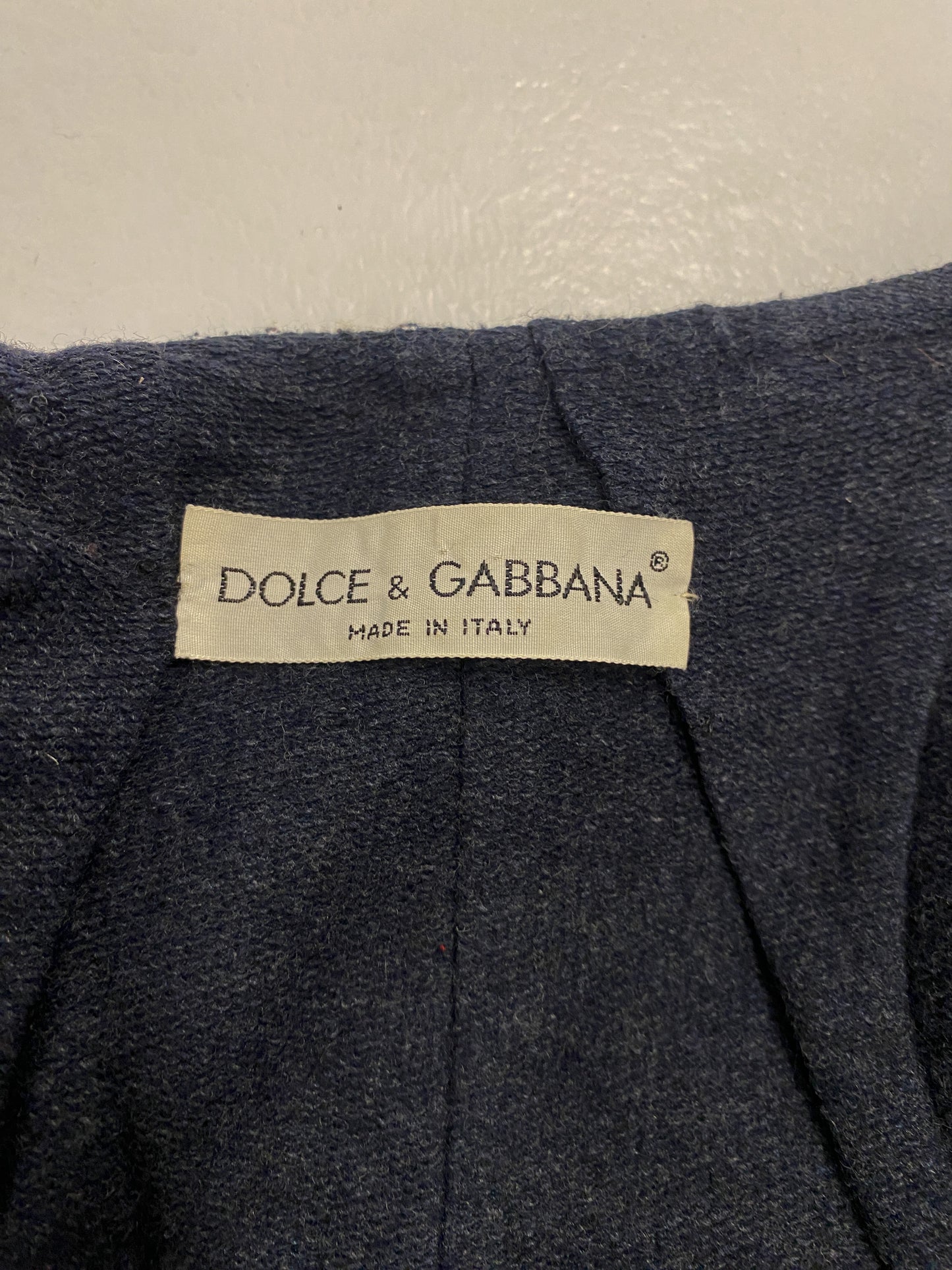 Dolce & Gabbana Grey Creased Coat Circa 80s