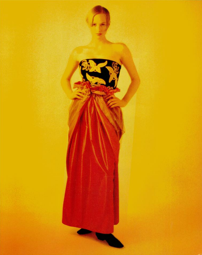 Giorgio Armani 1988 Magenta Silk Full Skirt