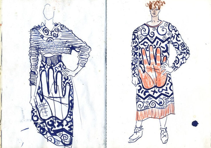 English Eccentrics A/W 1984 Hands Screenprint Silk Trousers