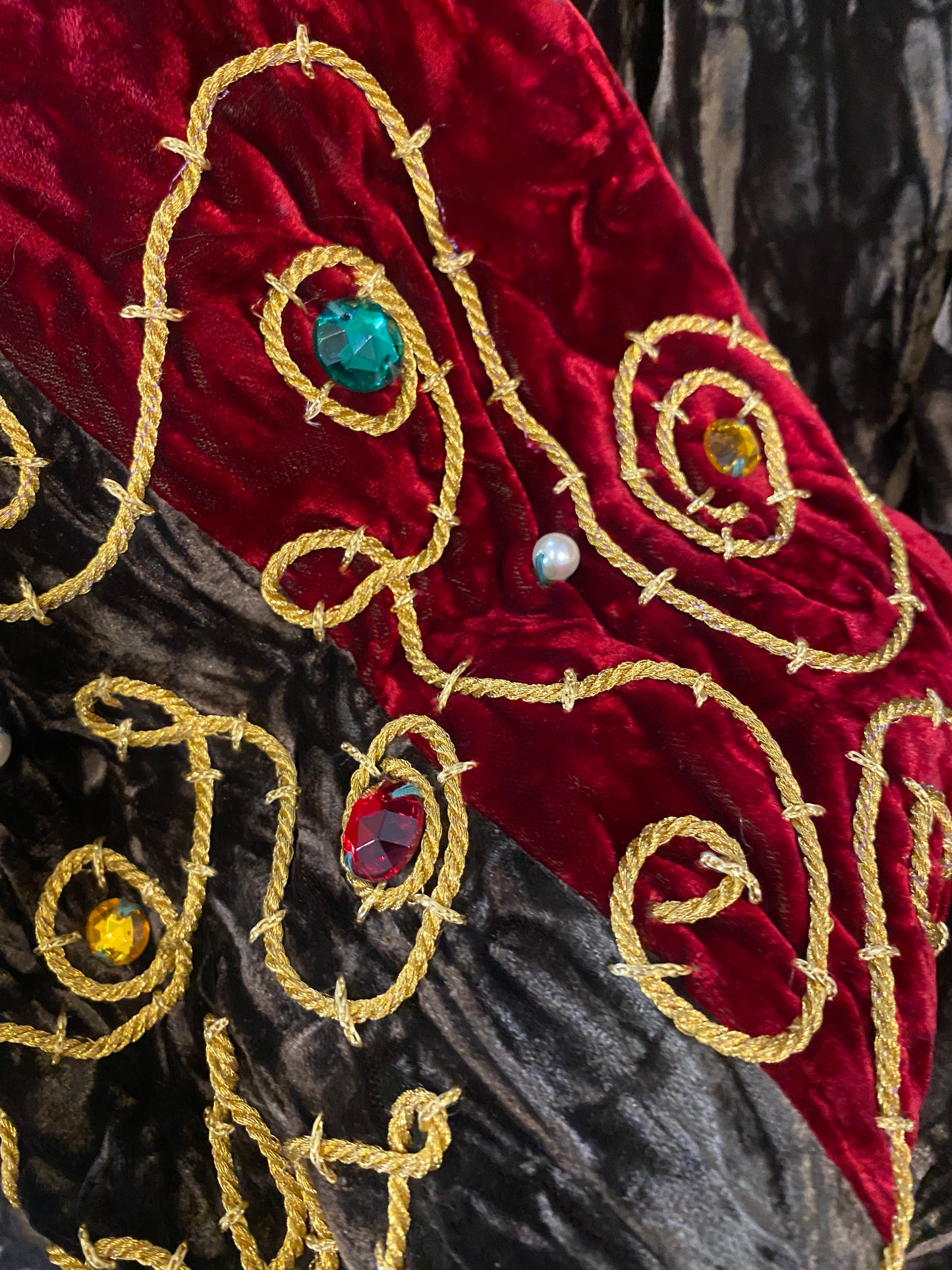 IDOL Velvet Jacket with Gold Embroidery Detail