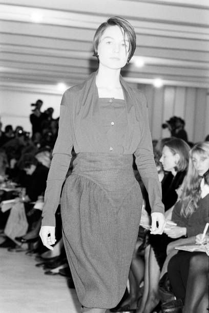 Romeo Gigli 1987 Dark Grey Plissé Cocoon Skirt