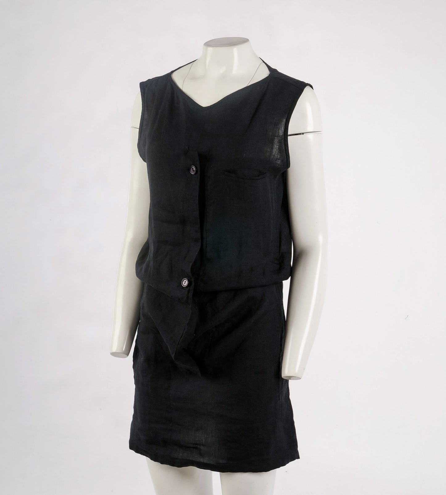 Costume National 90s Black Linen Dress