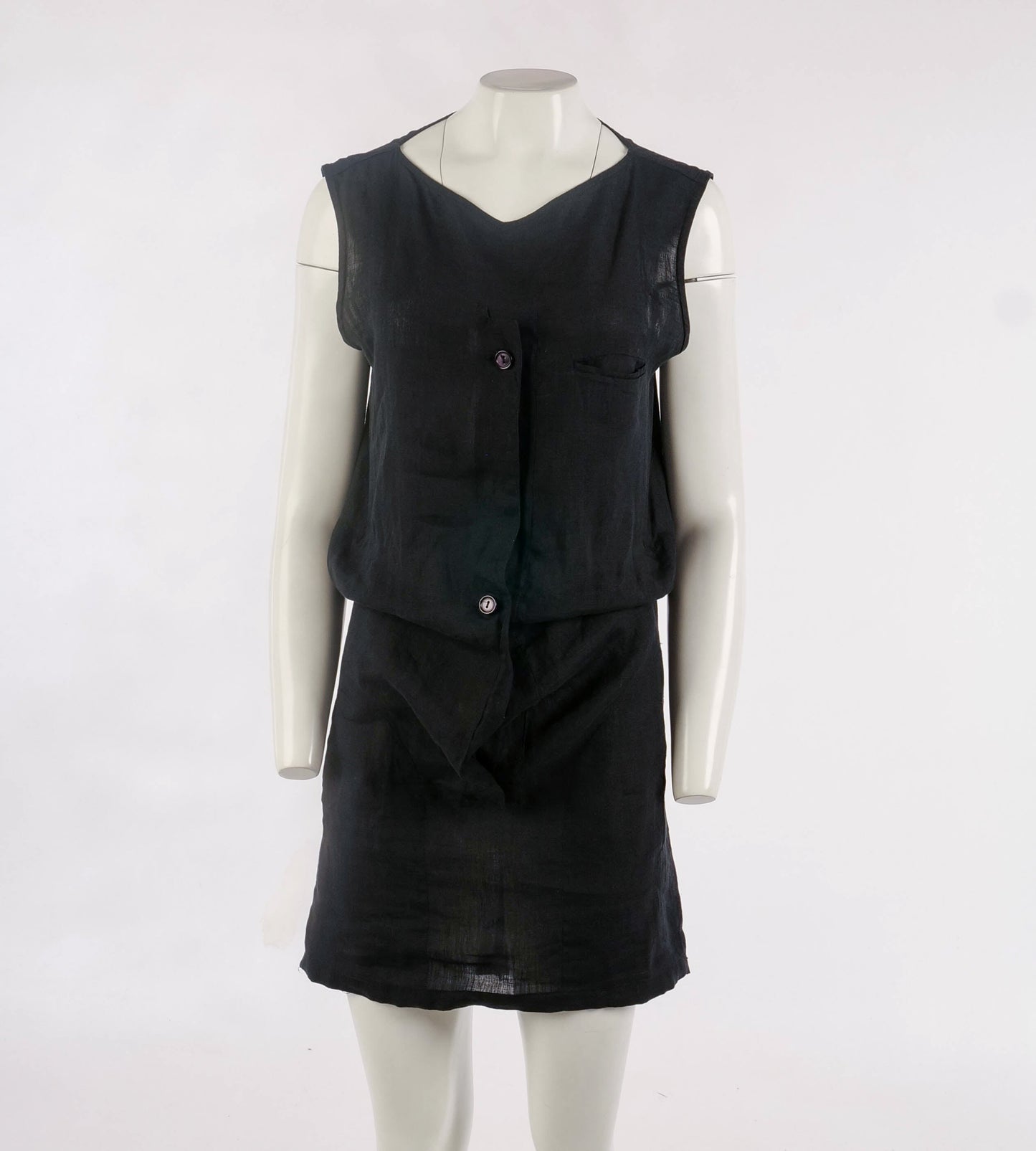 Costume National 90s Black Linen Dress