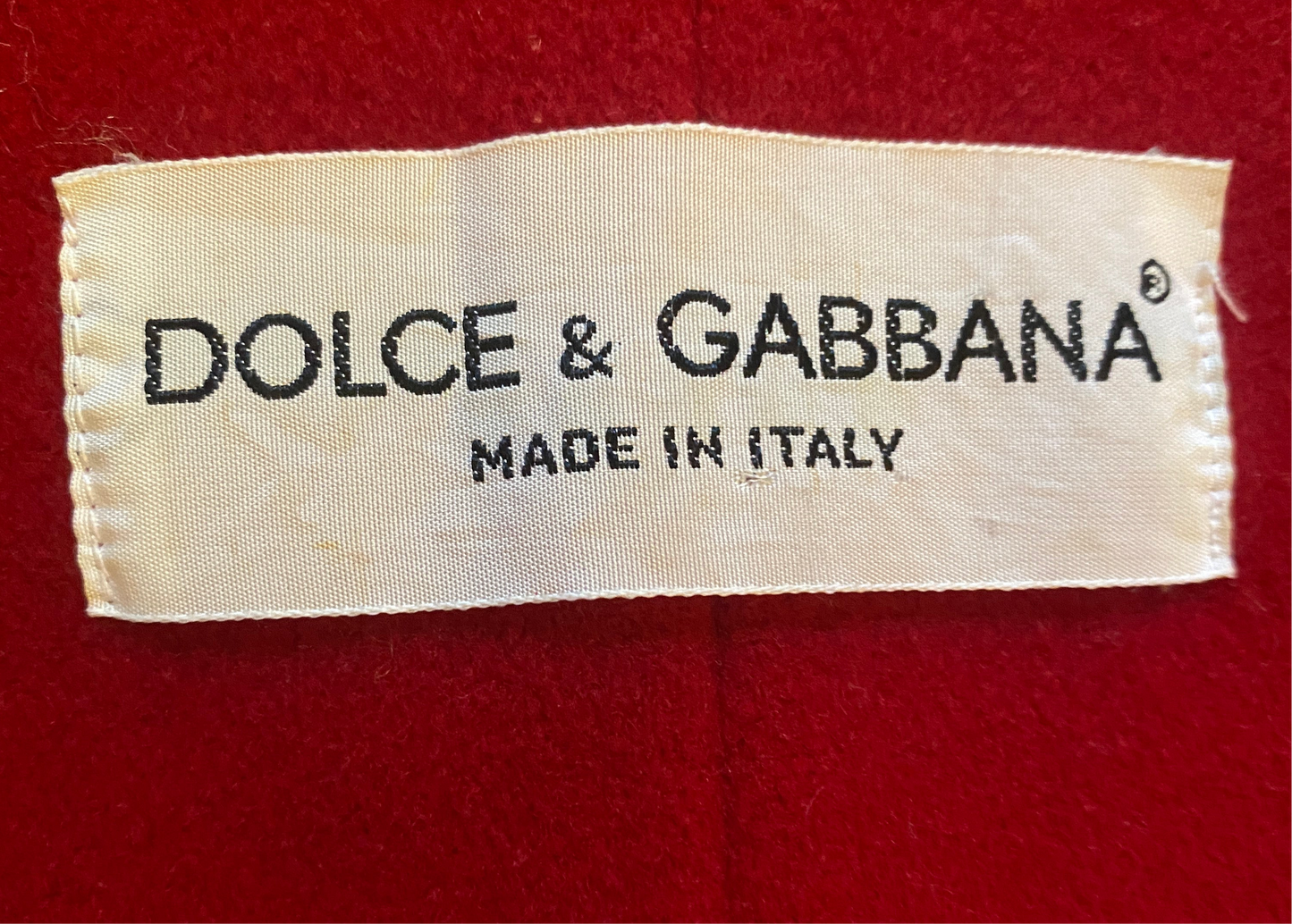 Dolce & Gabbana A/W 1990 Red Pointed Collar Coat