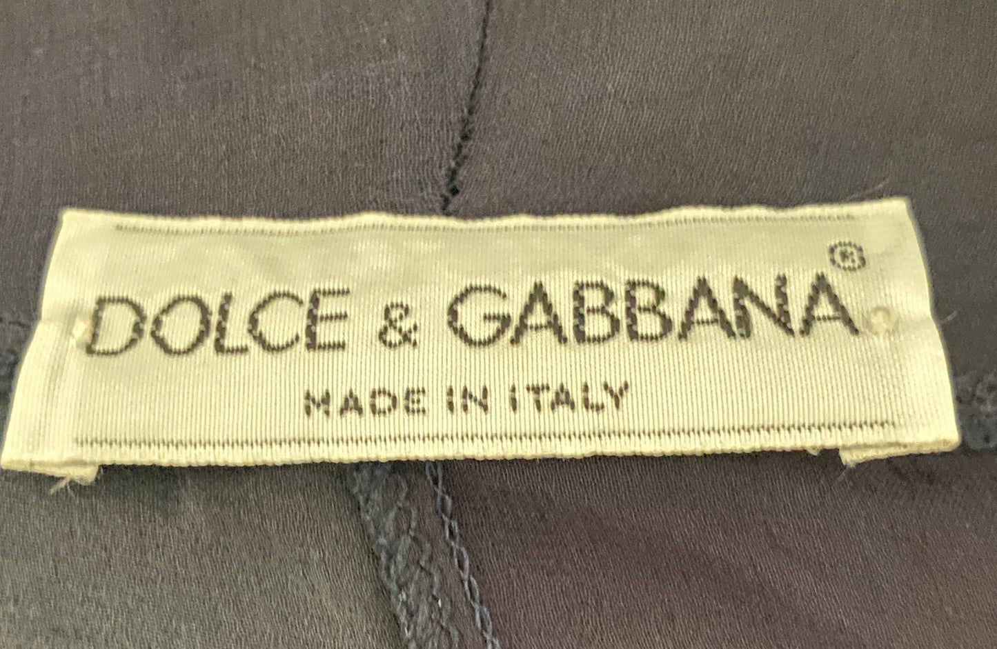 Dolce & Gabbana 1980s Tonal Navy Draped Blouse