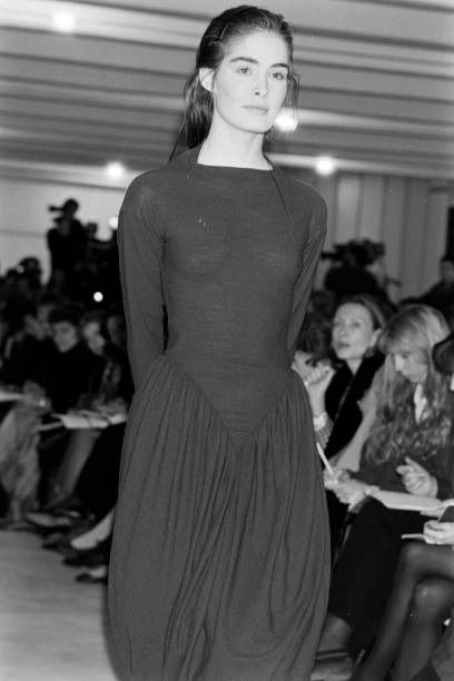 Romeo Gigli 1987 Dark Grey Plissé Cocoon Skirt