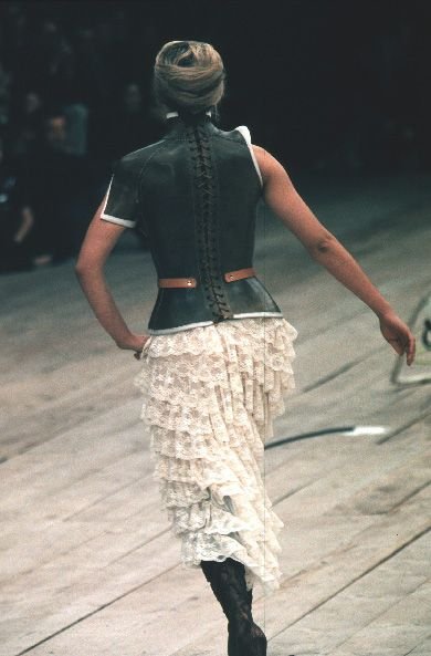 Alexander McQueen S/S 1999 'No. 13' Black Tiered Lace Skirt