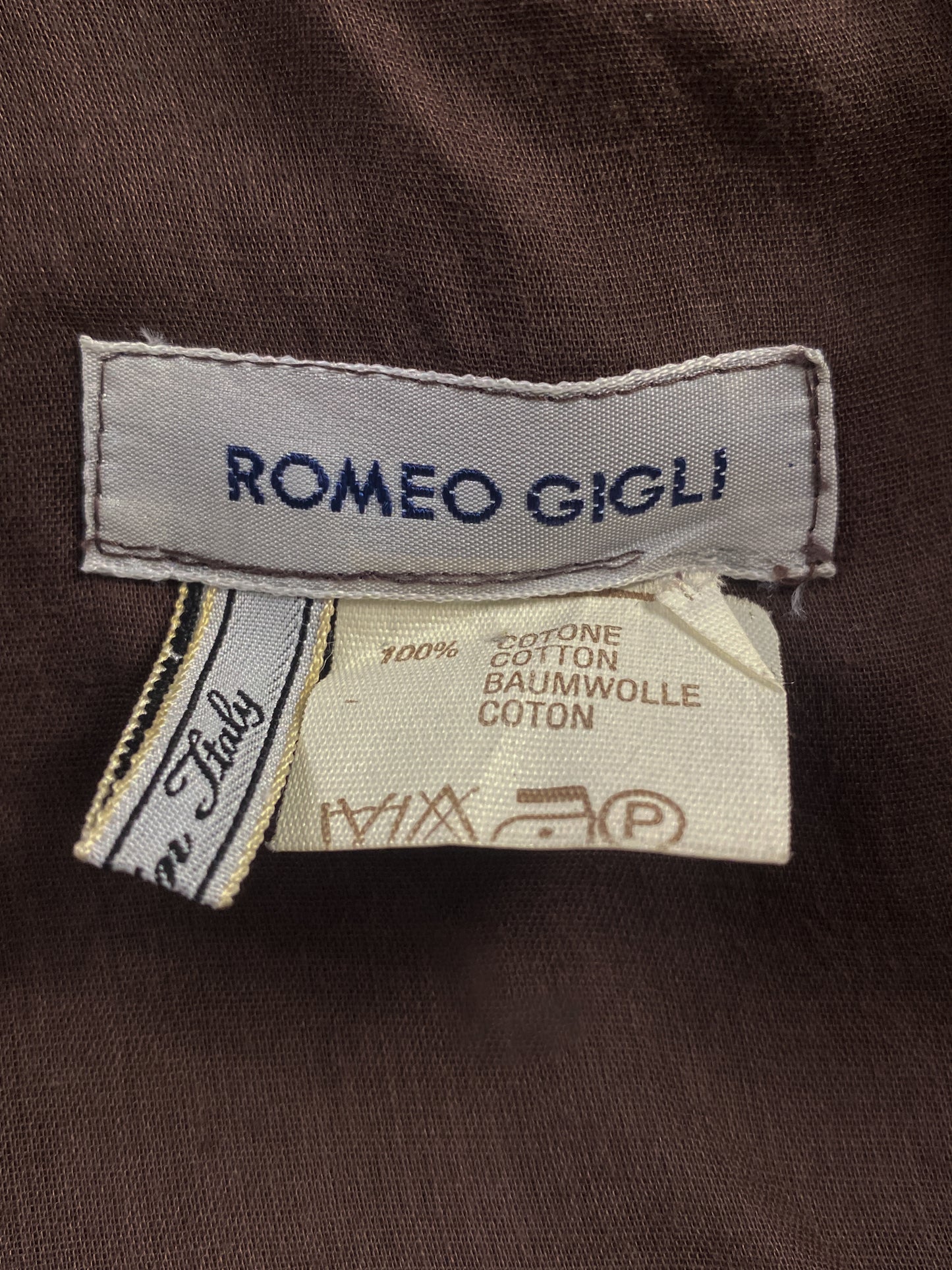 Romeo Gigli 1987 Brown Cotton Petal Hem Skirt
