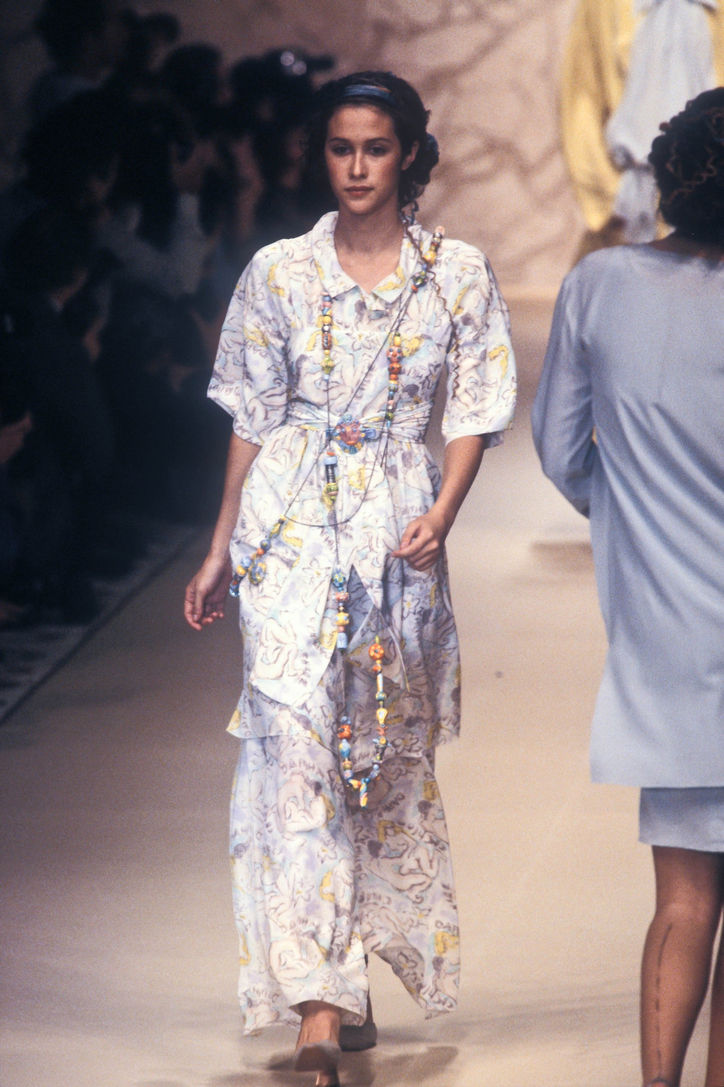 Chloé Karl Lagerfeld Era S/S 1994 Daphnis and Chloe Print Silk Dress