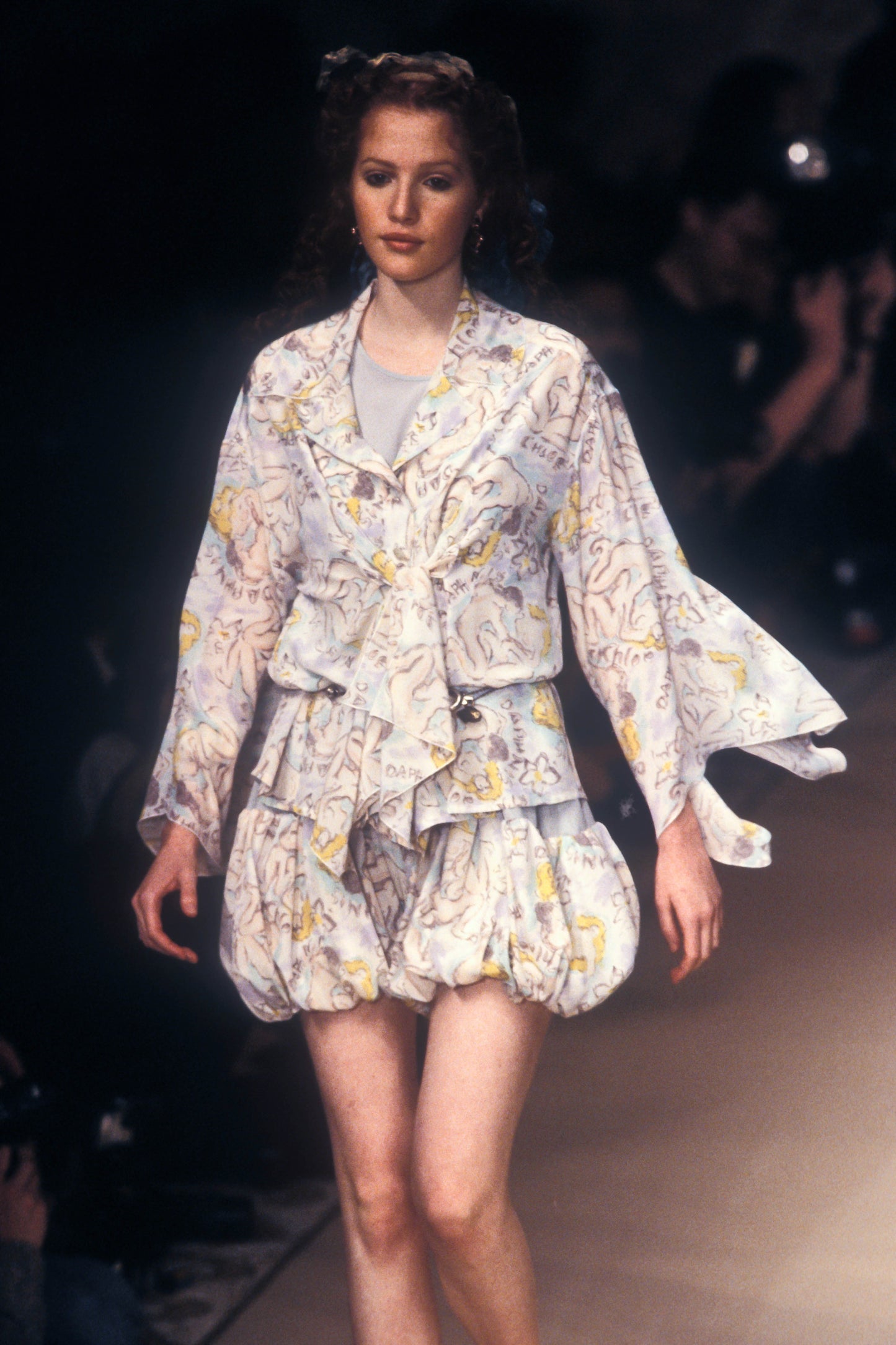 Chloé Karl Lagerfeld Era S/S 1994 Daphnis and Chloe Print Silk Dress