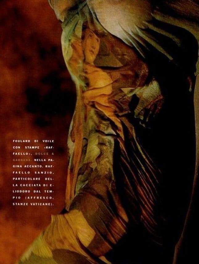 Dolce & Gabbana S/S 1990 Silk Shawl Raphael's 'Triumph of Galatea' Print