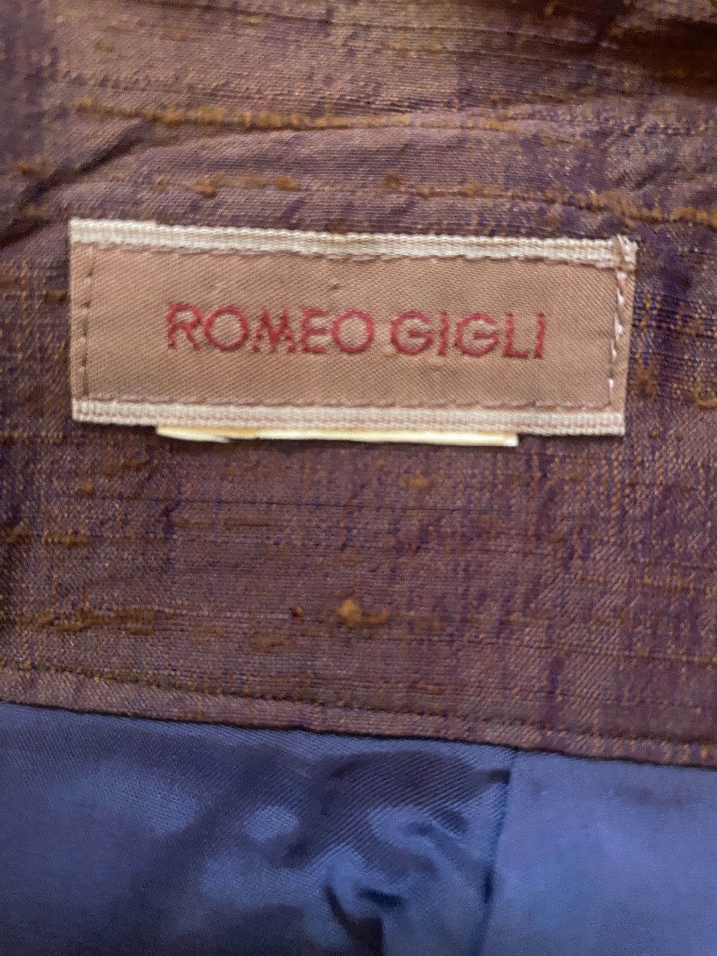 Romeo Gigli Iridescent Purple Silk Dupoini Skirt