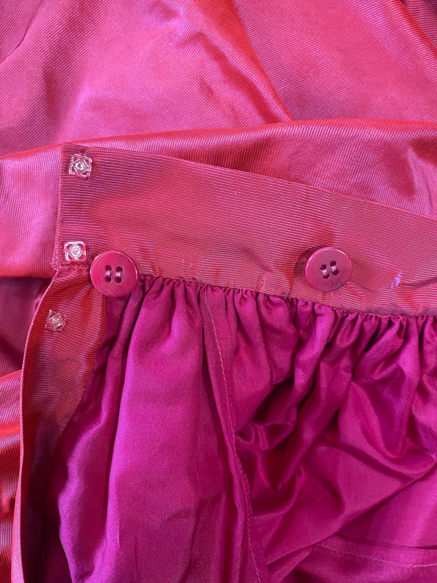Giorgio Armani 1988 Magenta Silk Full Skirt
