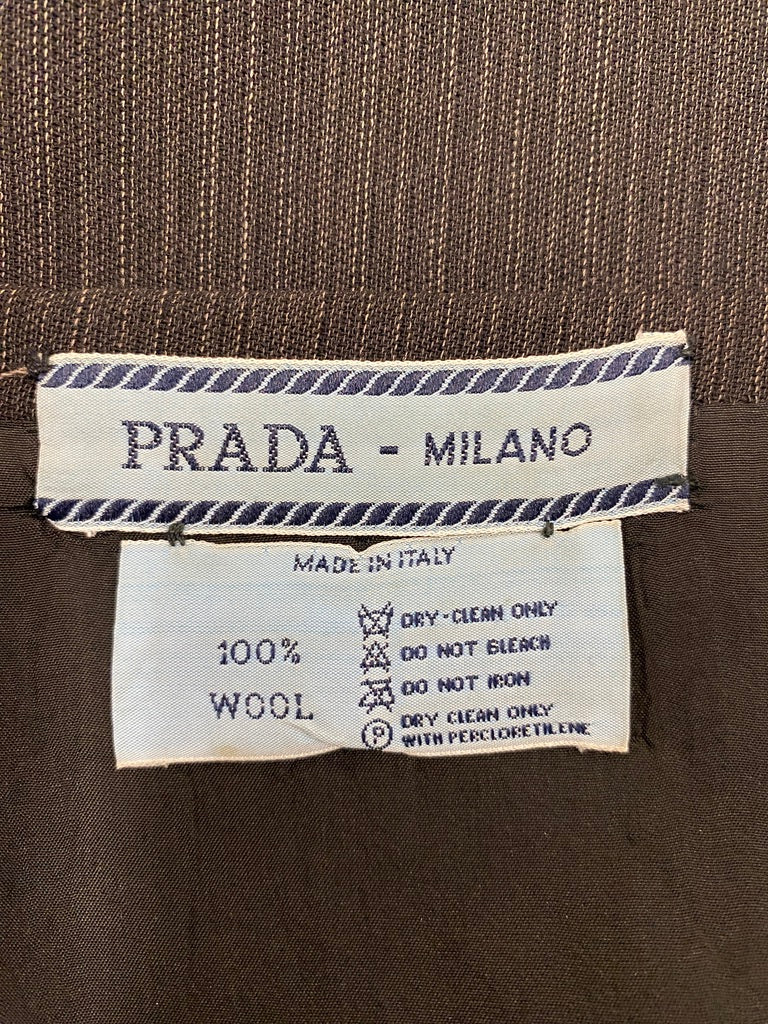Prada Early 90s Brown Wool Mini Skirt