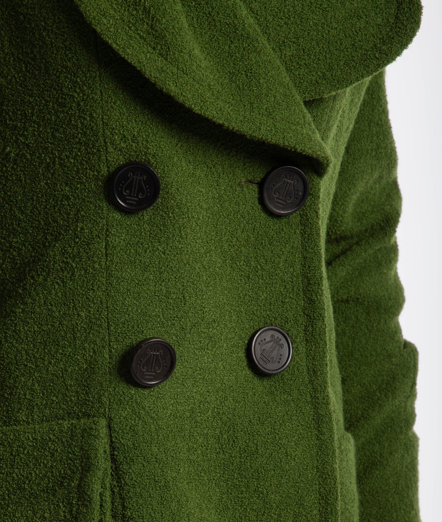 Karl Lagerfeld Moss Green Wool Boucle Jacket