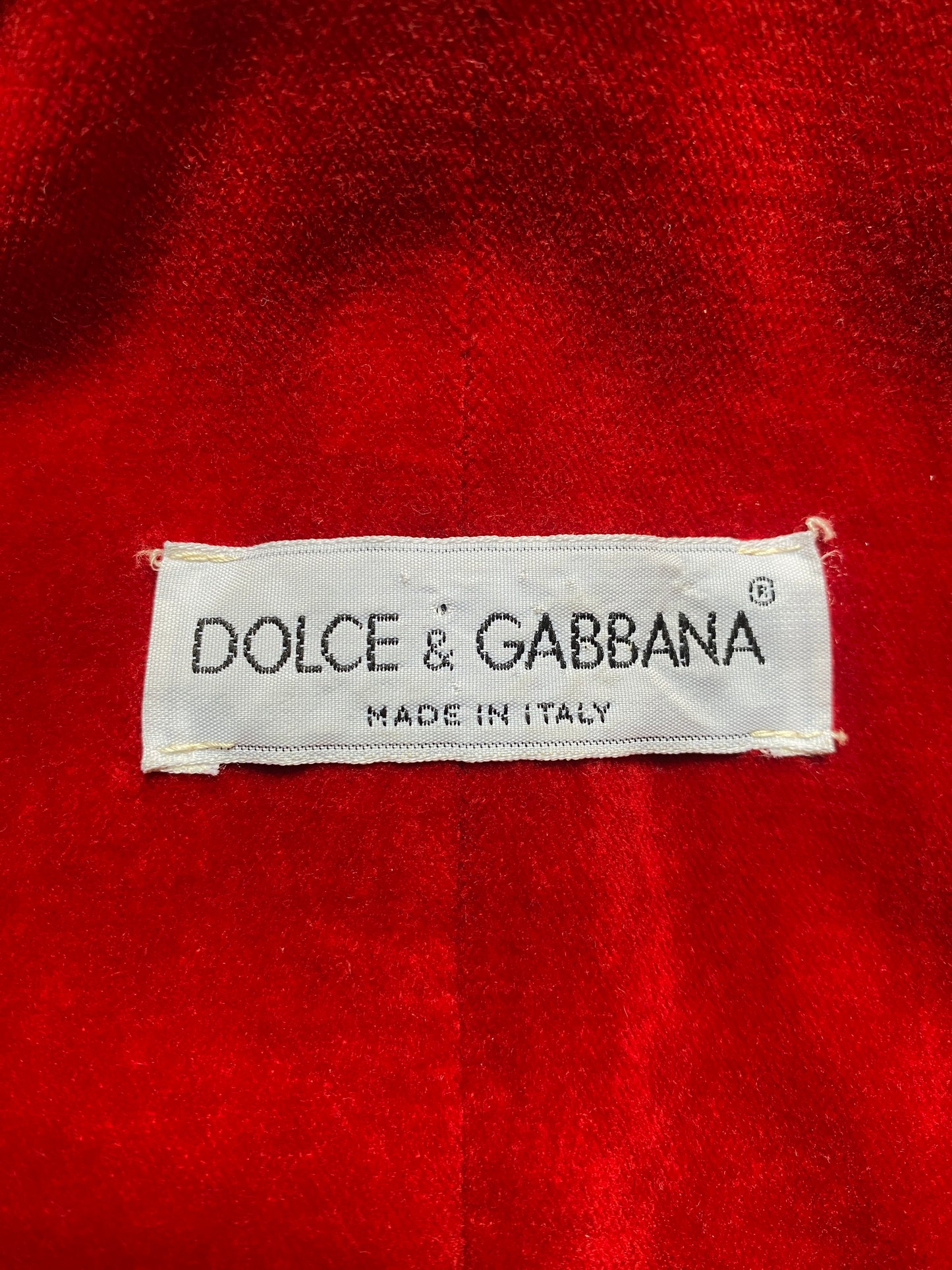 Dolce & Gabbana A/W 1991 Red Velvet Jacket