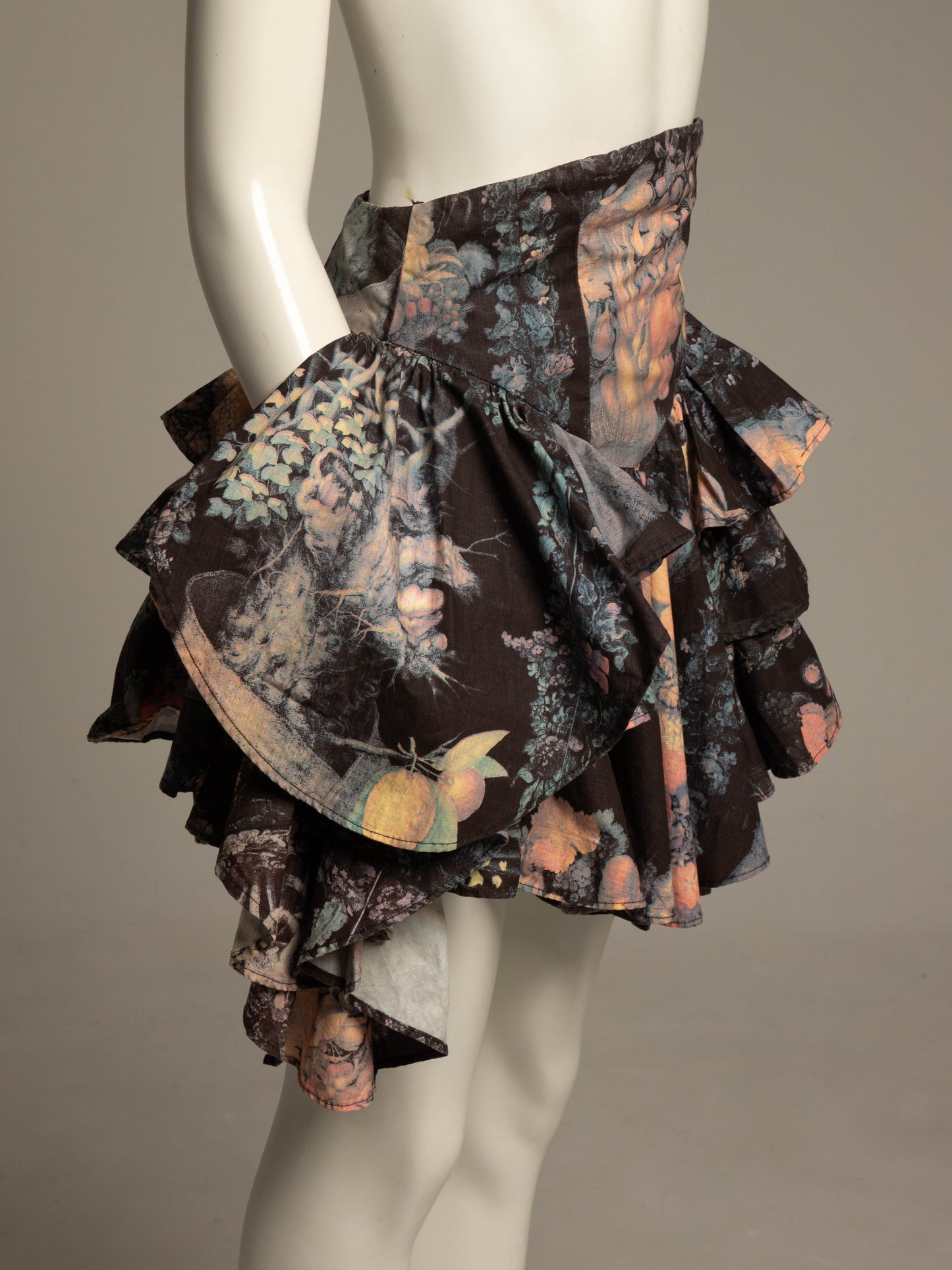 English Eccentrics Arcimboldo Print 1988 Tiered Skirt