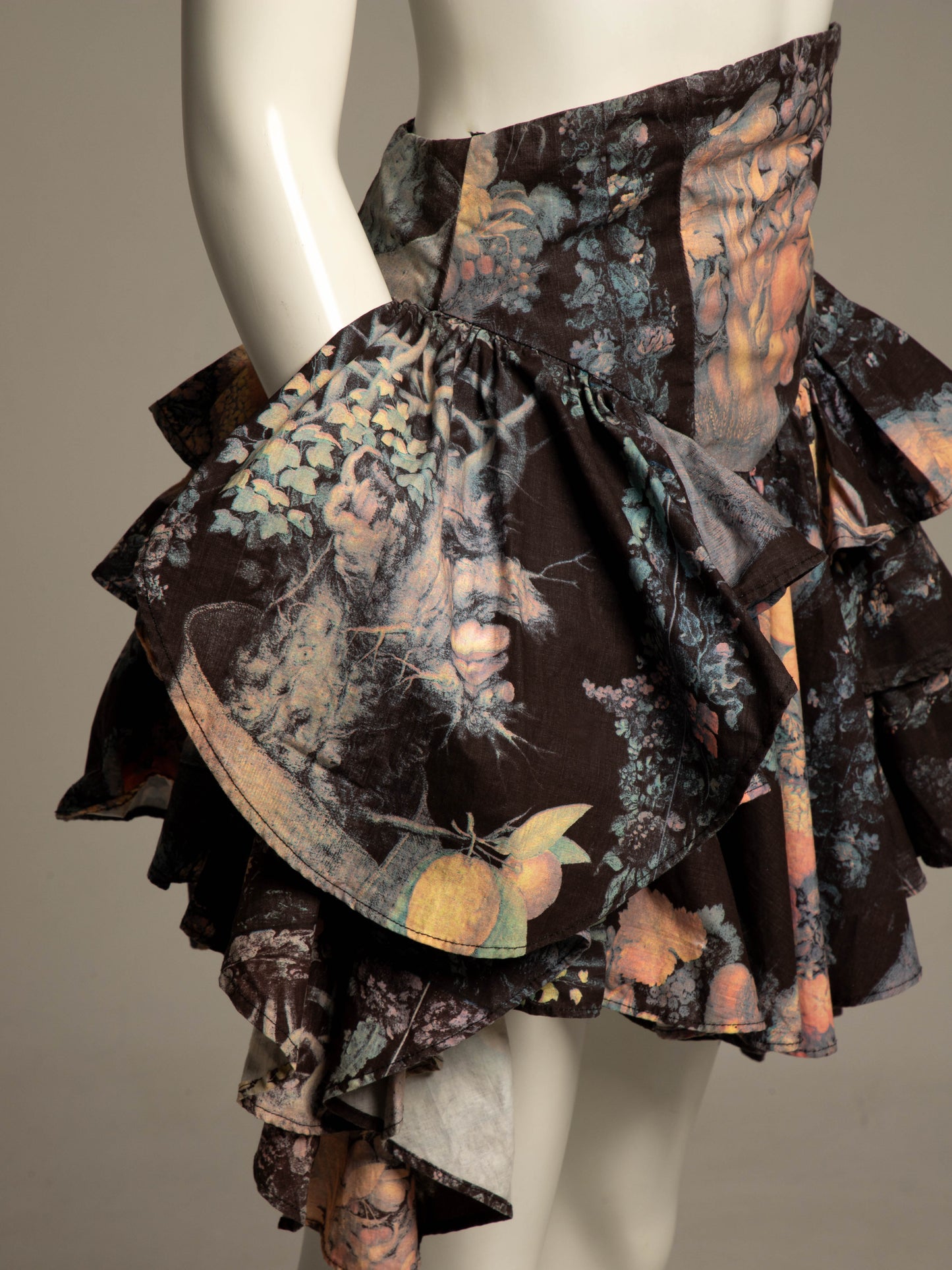 English Eccentrics Arcimboldo Print 1988 Tiered Skirt