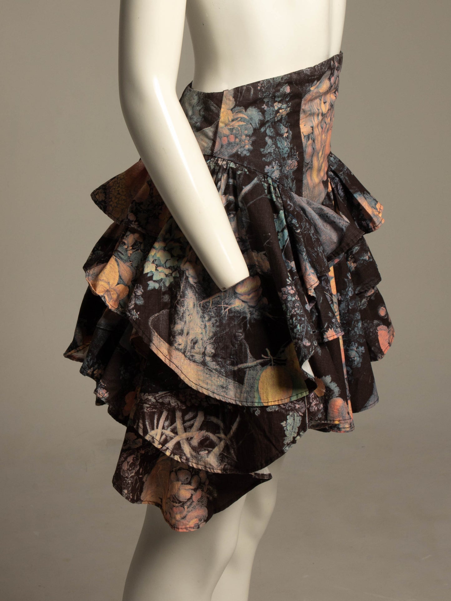 English Eccentrics Arcimboldo Print 1988 Tiered Skirt