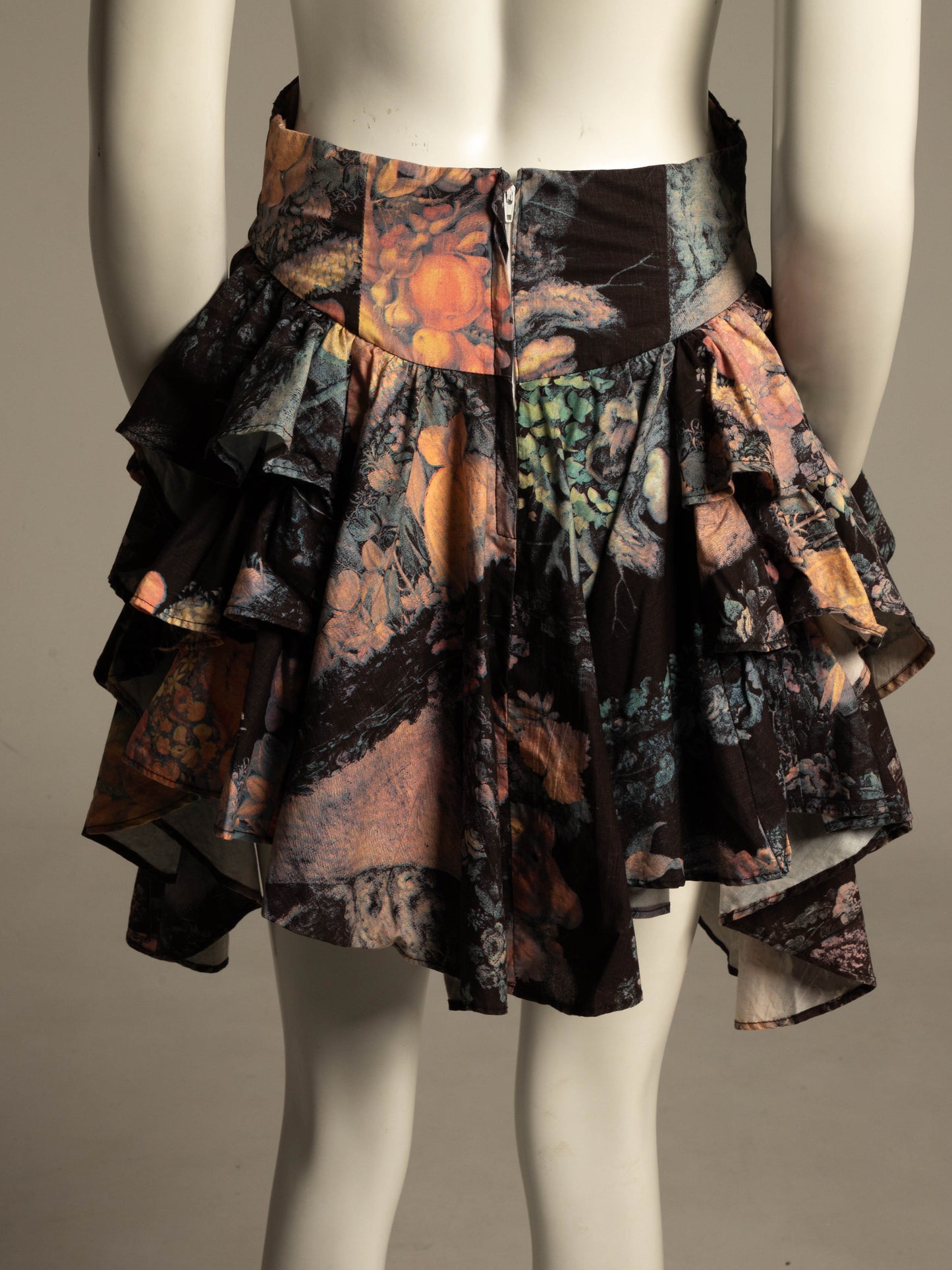 English Eccentrics Arcimboldo Print 1988 Tiered Skirt