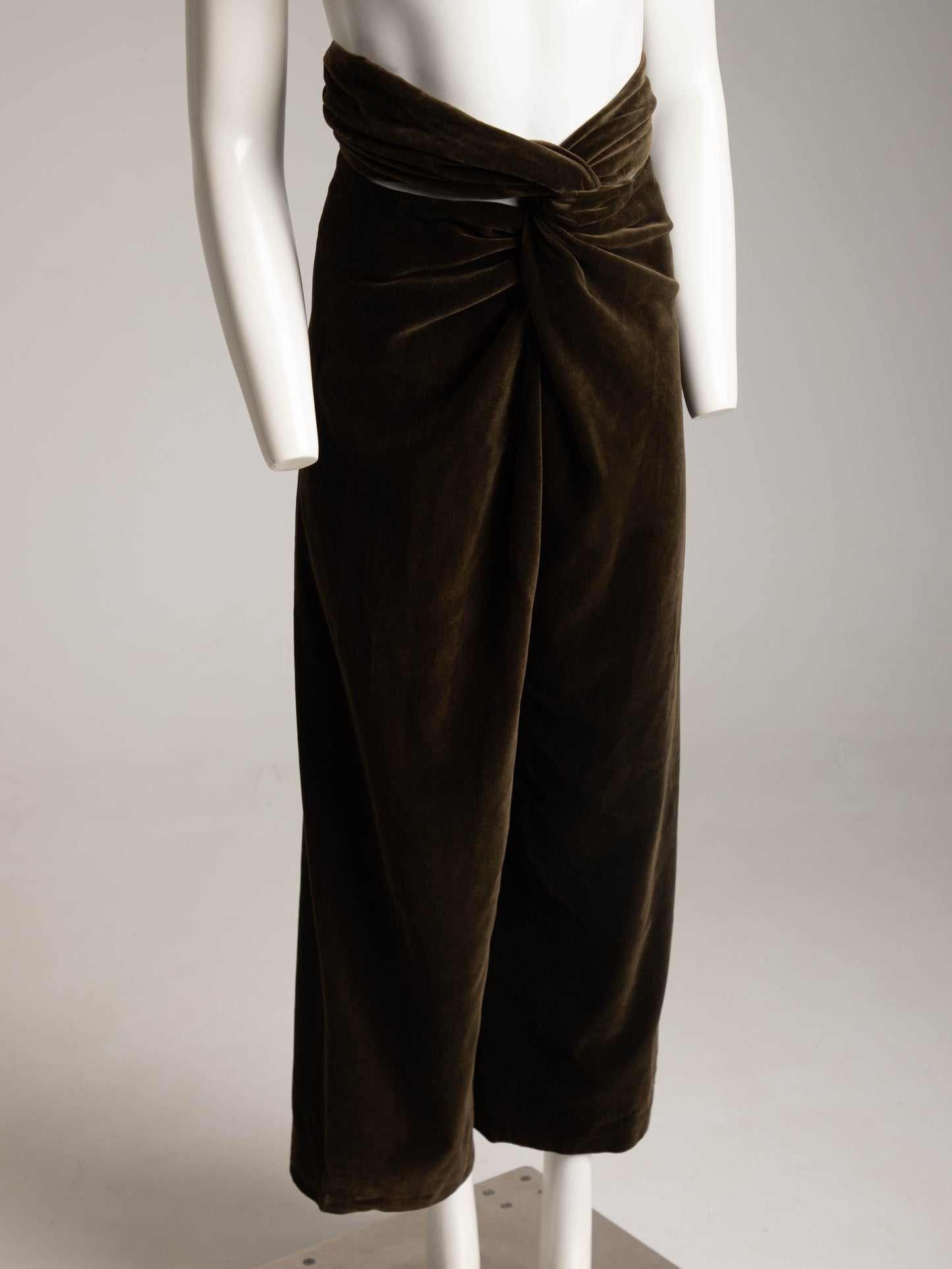 Romeo Gigli 1989 Velvet knotted Waist Trouser