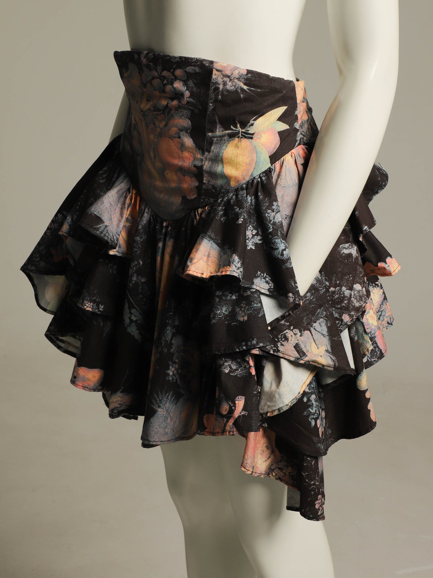 English Eccentrics Arcimboldo Print 1988 Tiered Skirt