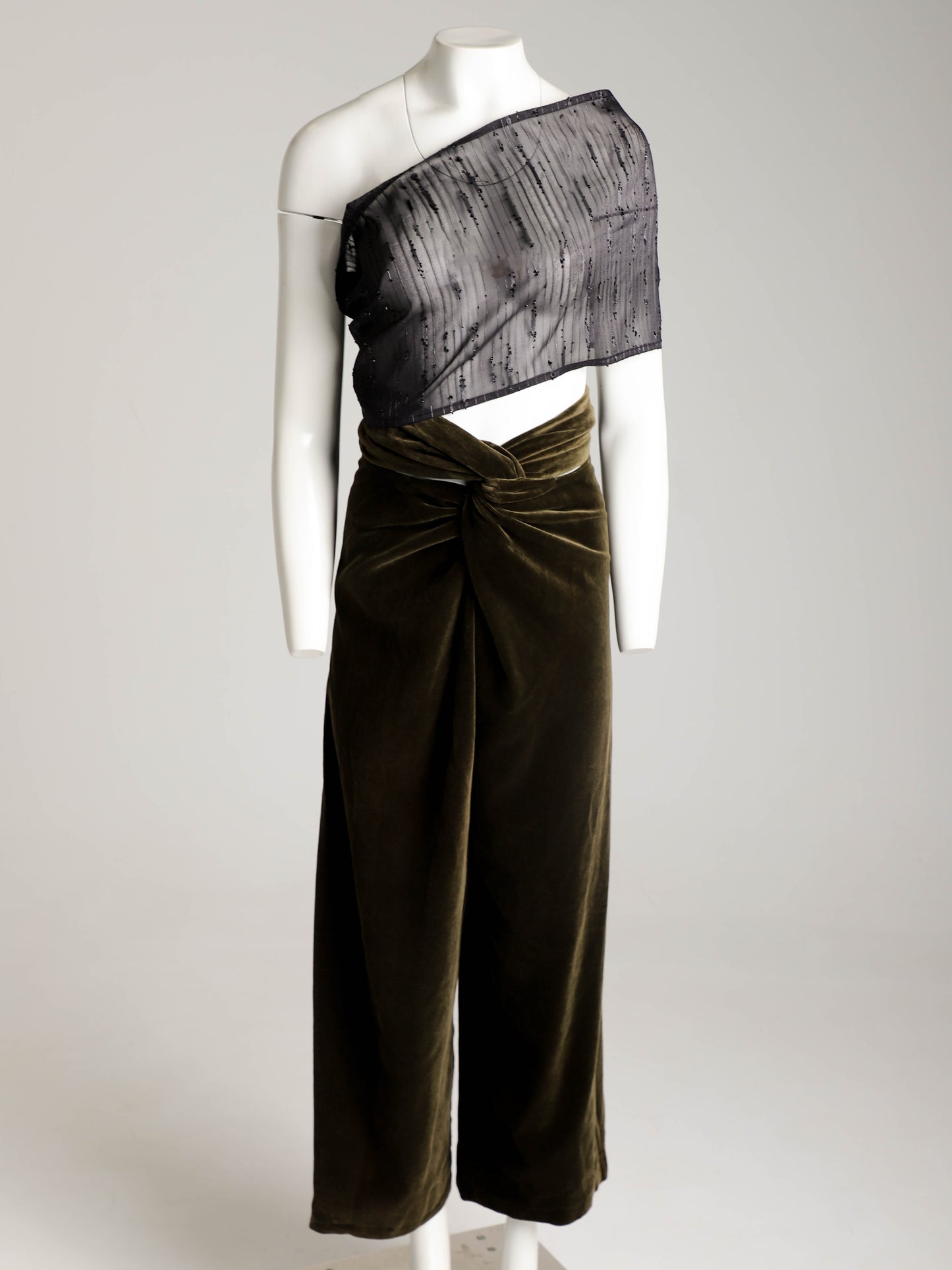 Romeo Gigli 1989 Velvet knotted Waist Trouser