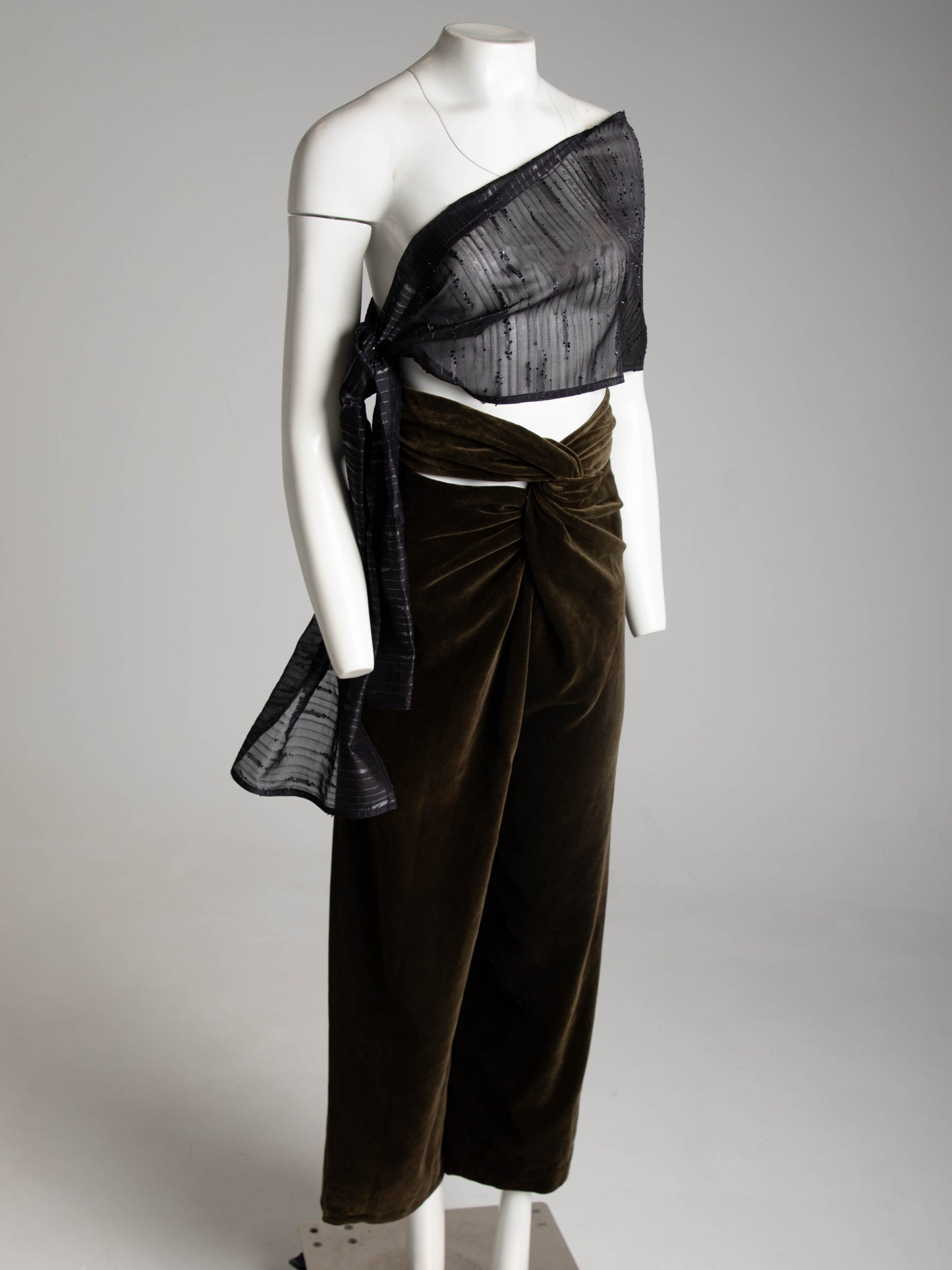 Romeo Gigli 1989 Velvet knotted Waist Trouser