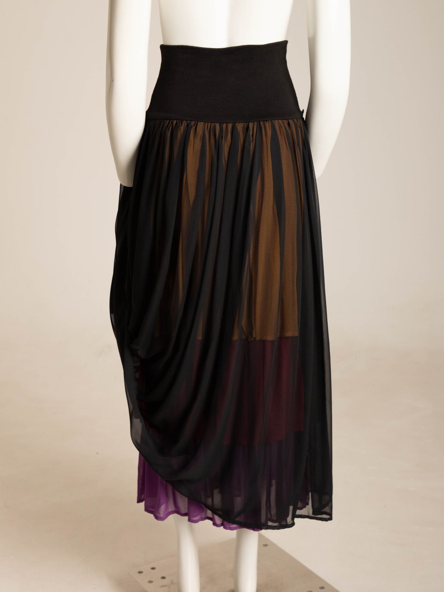 Dolce & Gabbana 1989 Black and Multicolor Baroque Skirt