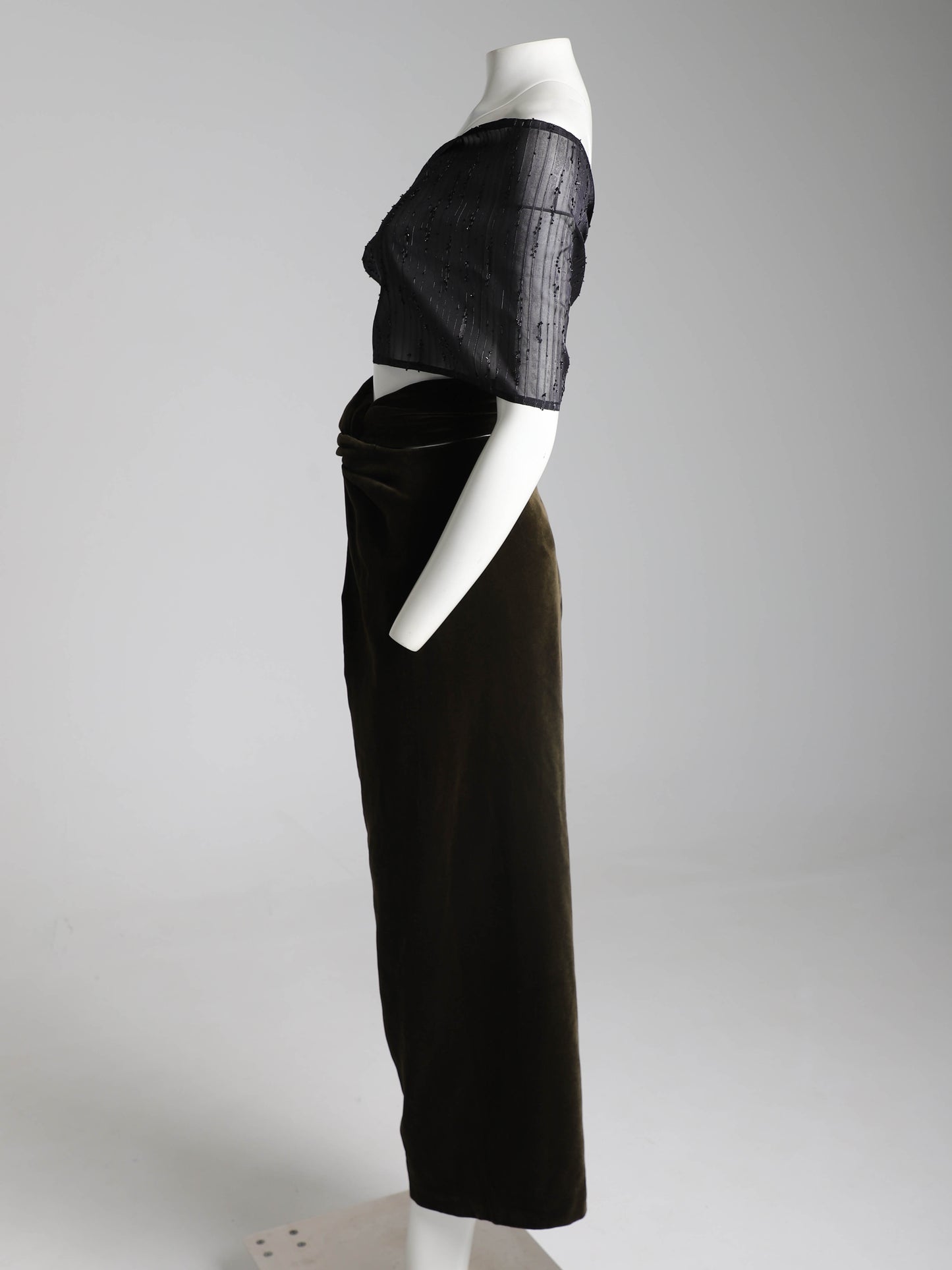 Romeo Gigli 1989 Velvet knotted Waist Trouser
