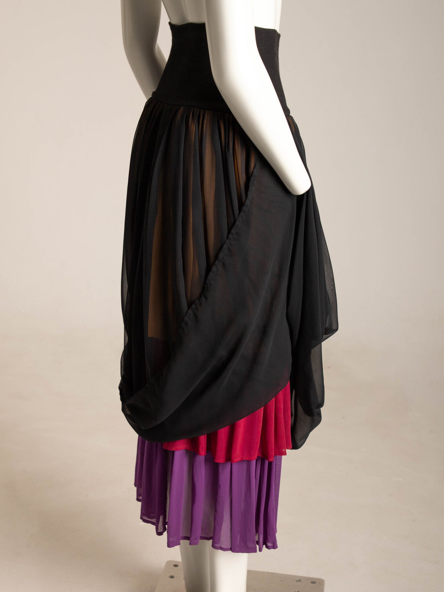 Dolce & Gabbana 1989 Black and Multicolor Baroque Skirt