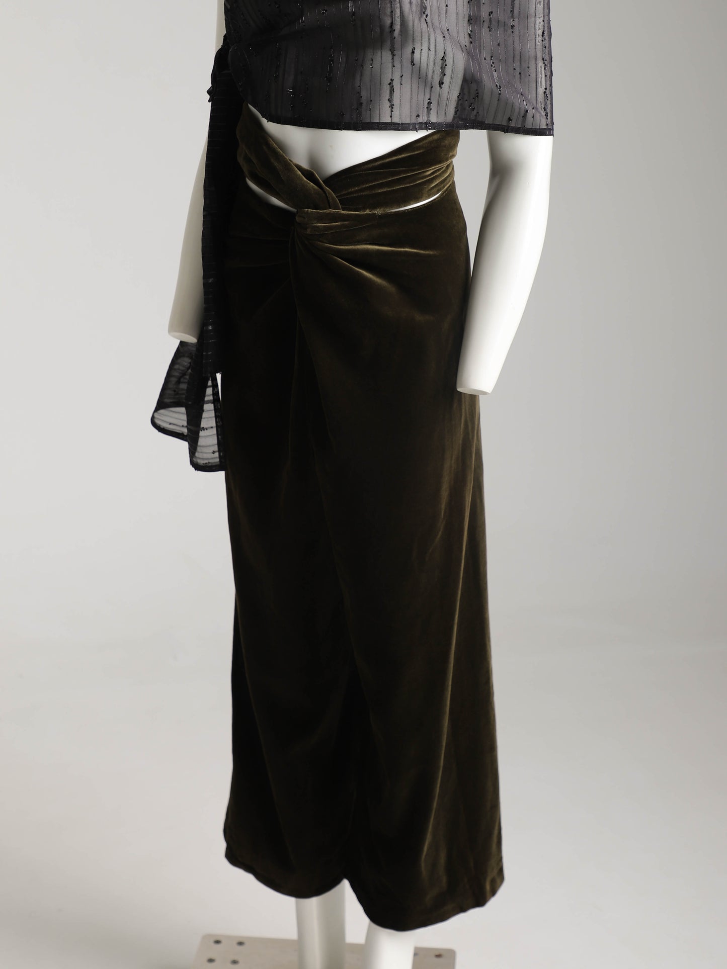 Romeo Gigli 1989 Velvet knotted Waist Trouser
