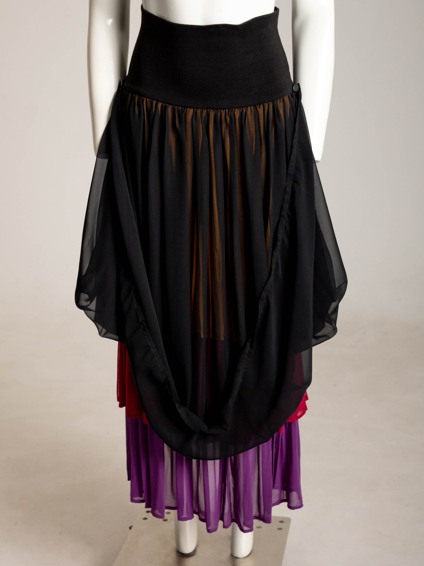 Dolce & Gabbana 1989 Black and Multicolor Baroque Skirt