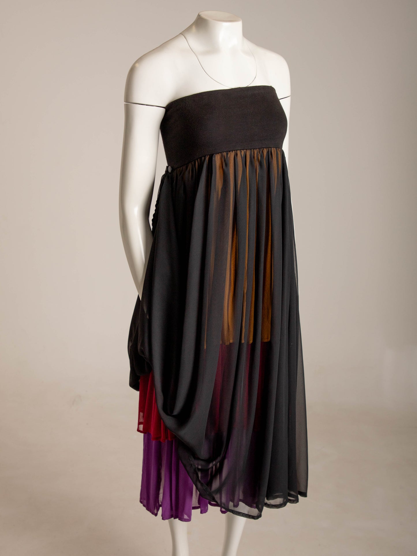 Dolce & Gabbana 1989 Black and Multicolor Baroque Skirt