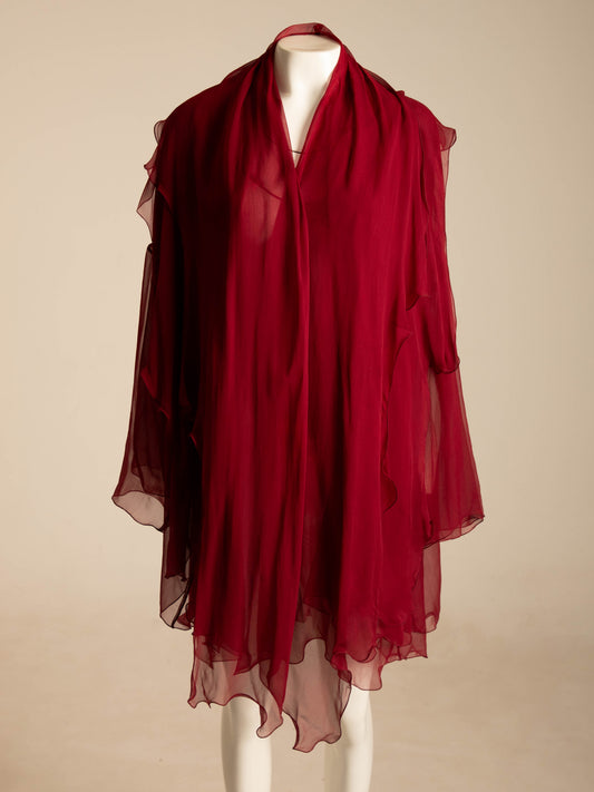 Dolce & Gabbana 1990 Red Silk Layered Jacket