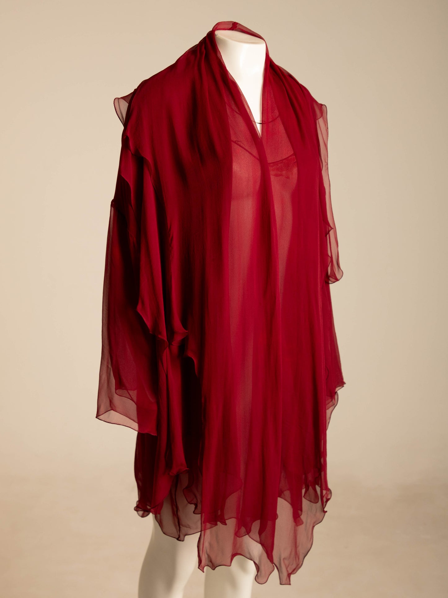 Dolce & Gabbana 1990 Red Silk Layered Jacket