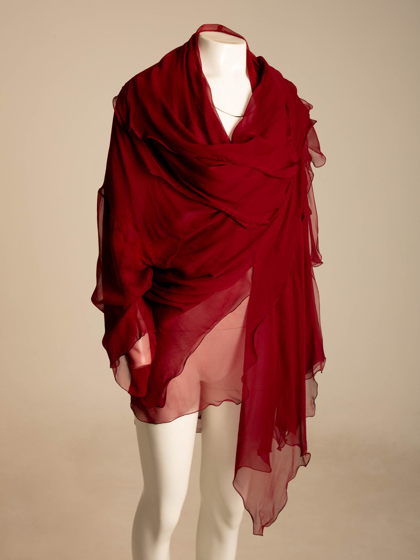 Dolce & Gabbana 1990 Red Silk Layered Jacket