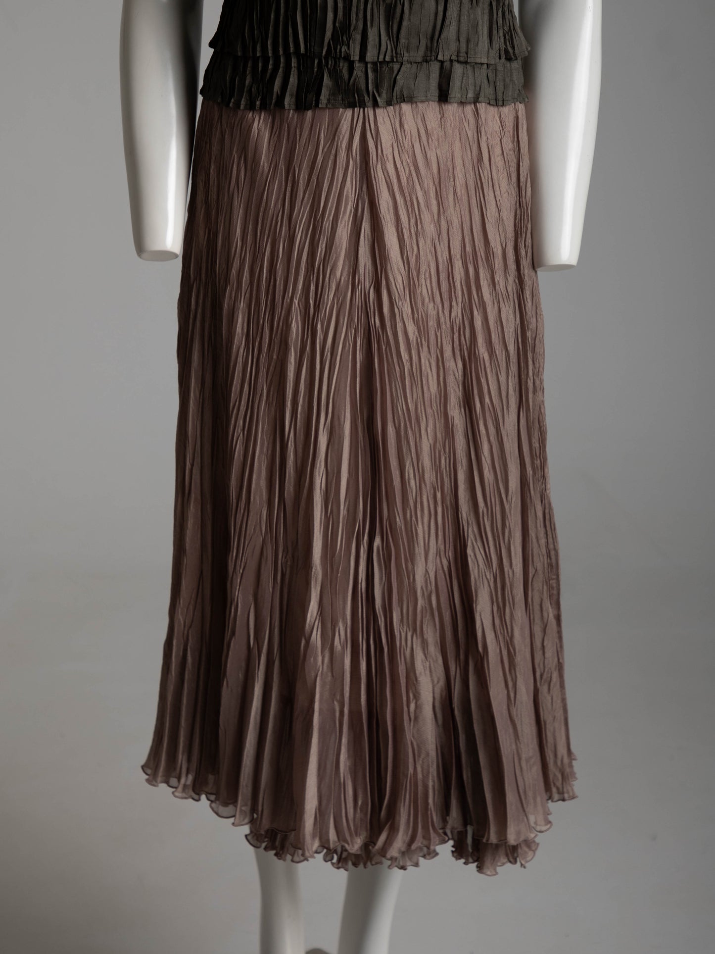 Hiroko Koshino Pink Pleated Two Layer Skirt