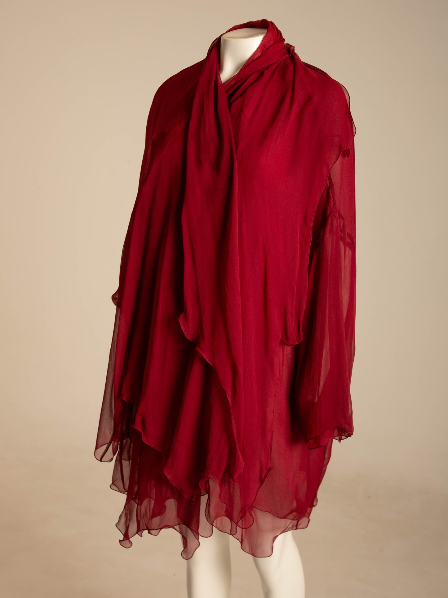 Dolce & Gabbana 1990 Red Silk Layered Jacket