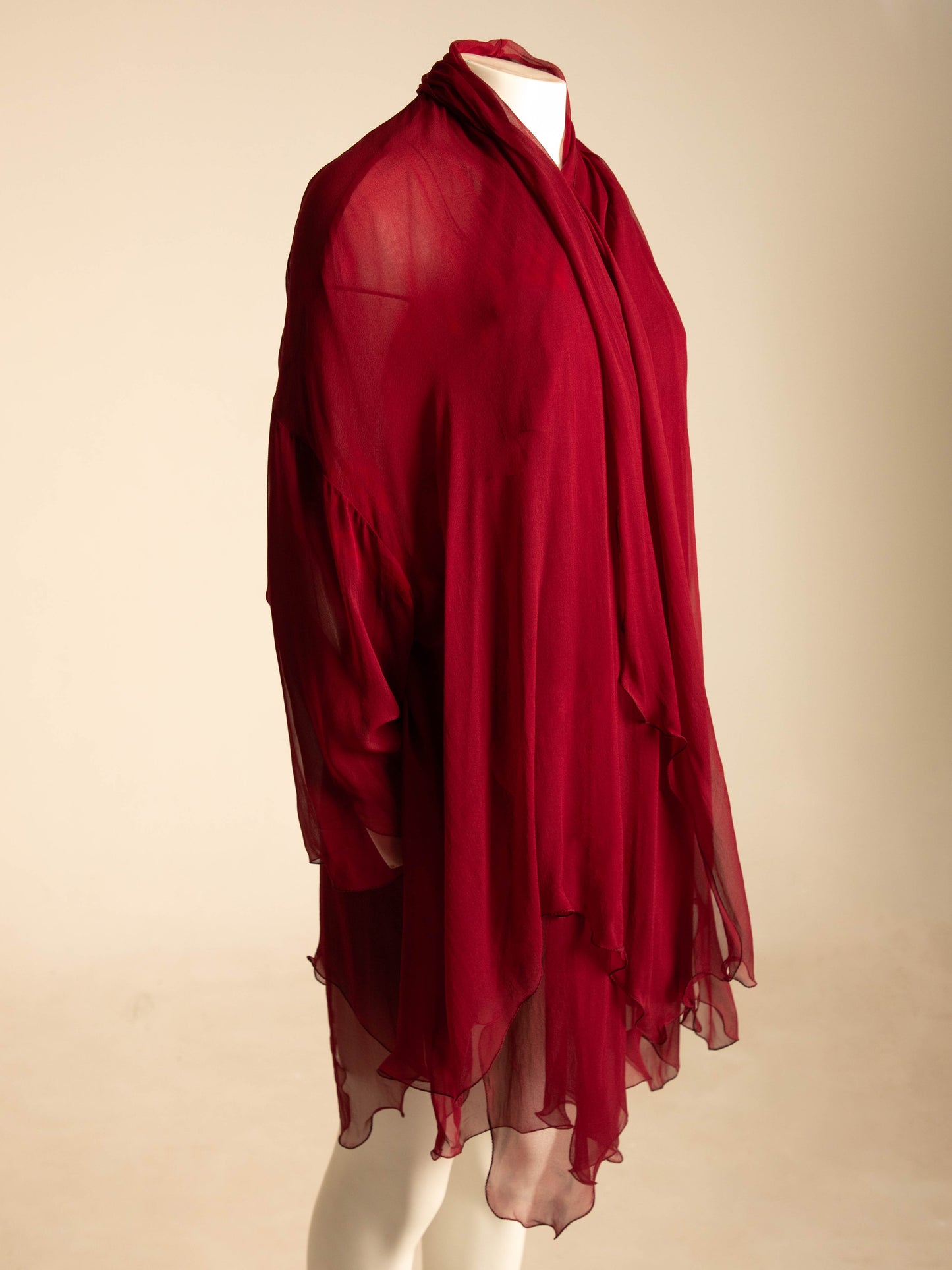 Dolce & Gabbana 1990 Red Silk Layered Jacket