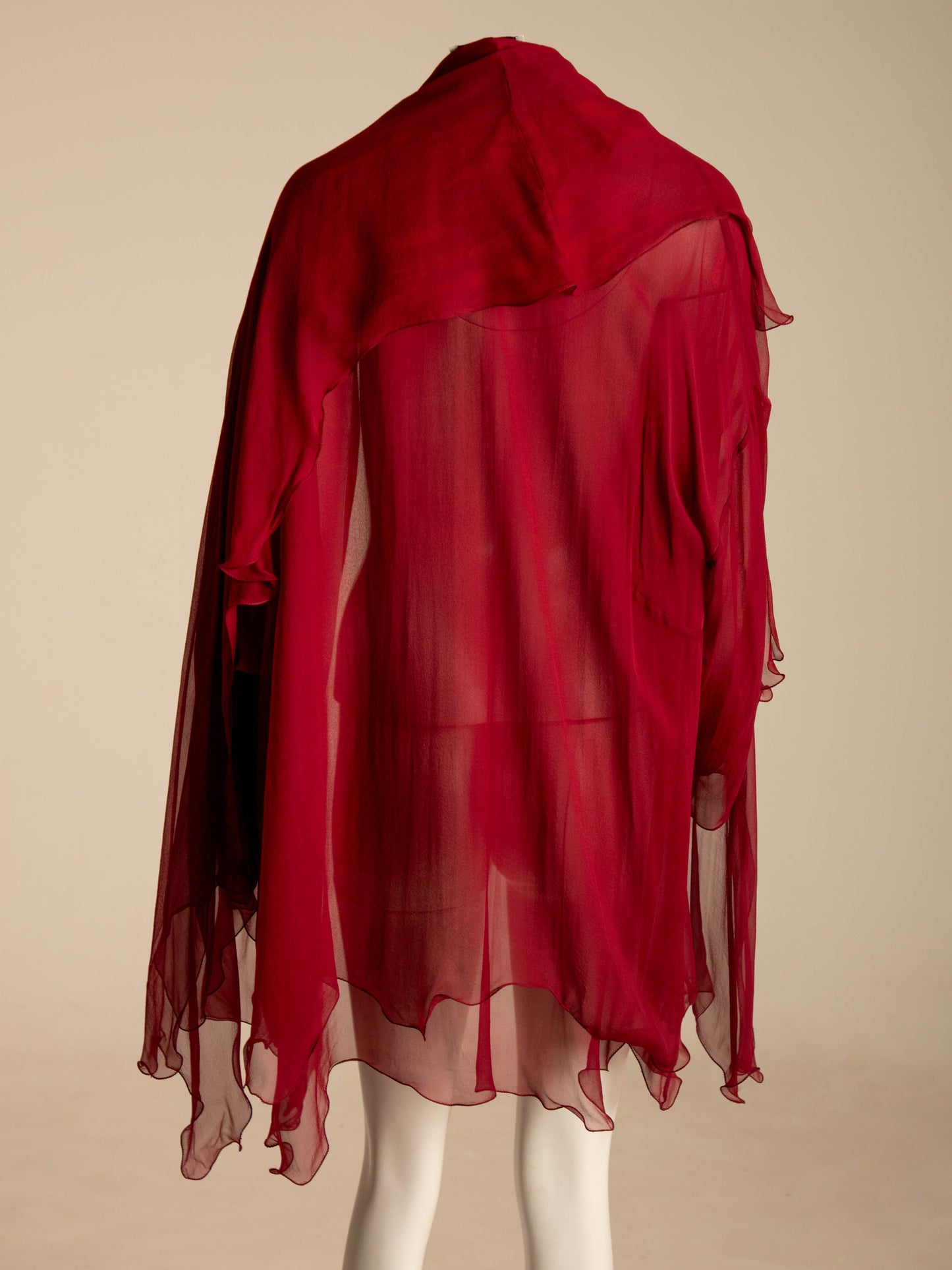 Dolce & Gabbana 1990 Red Silk Layered Jacket