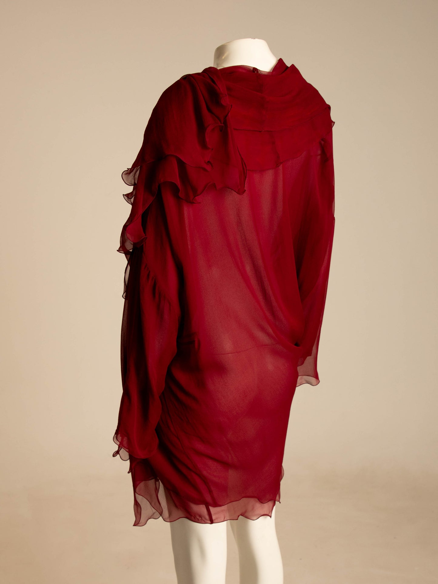 Dolce & Gabbana 1990 Red Silk Layered Jacket