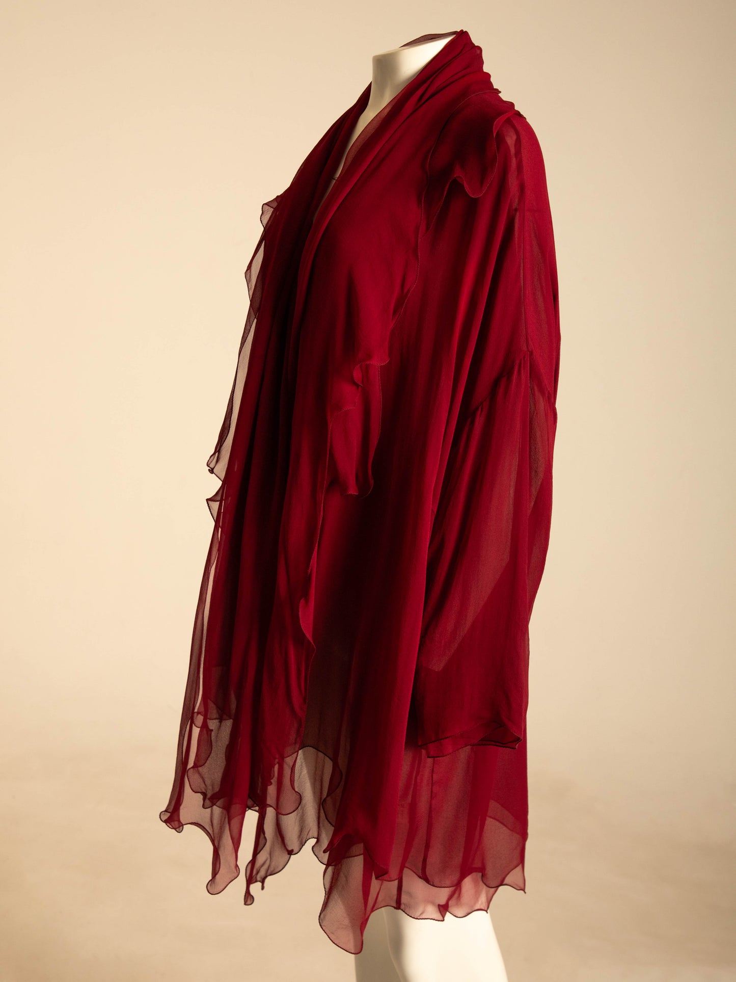 Dolce & Gabbana 1990 Red Silk Layered Jacket