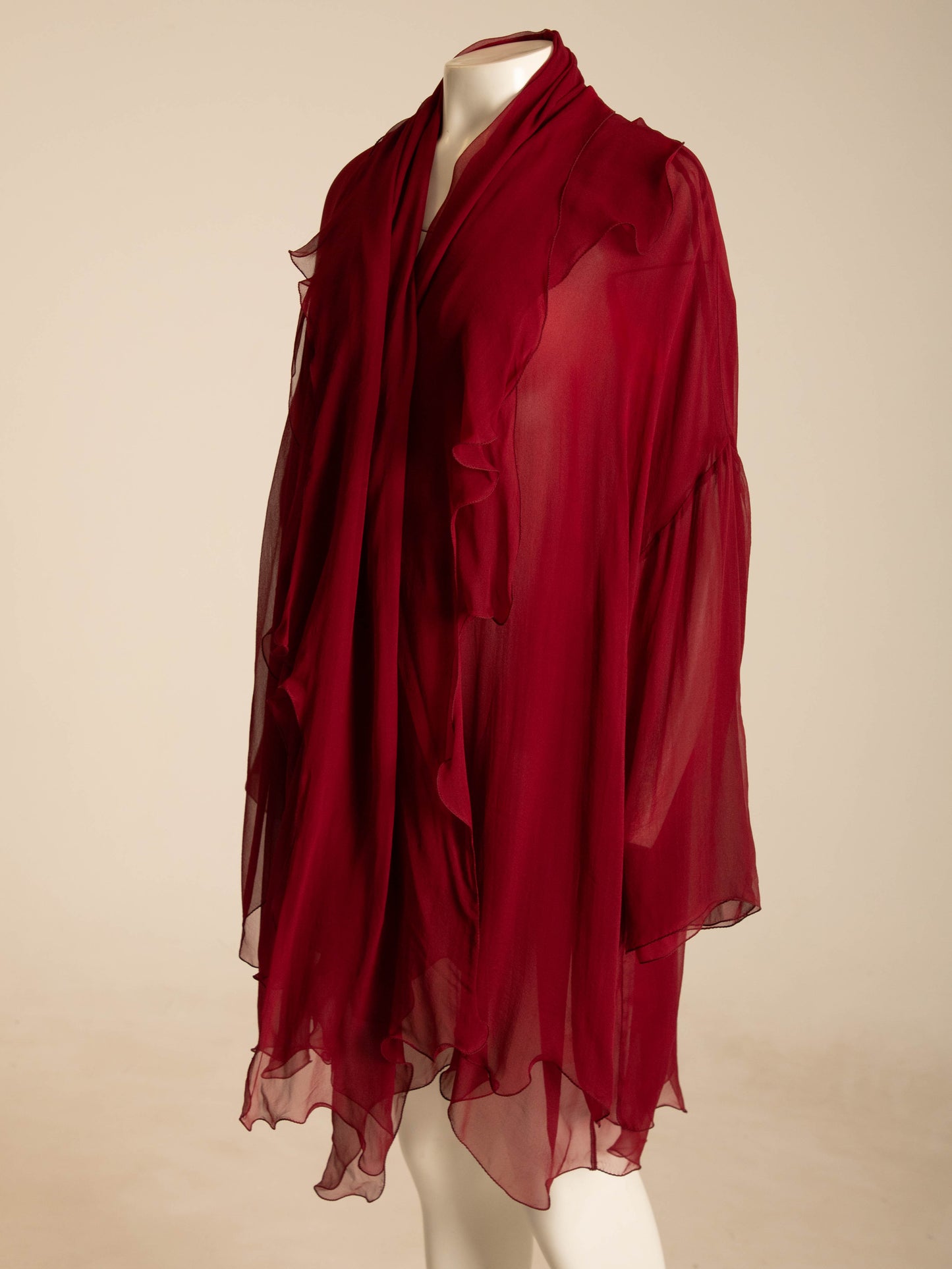Dolce & Gabbana 1990 Red Silk Layered Jacket