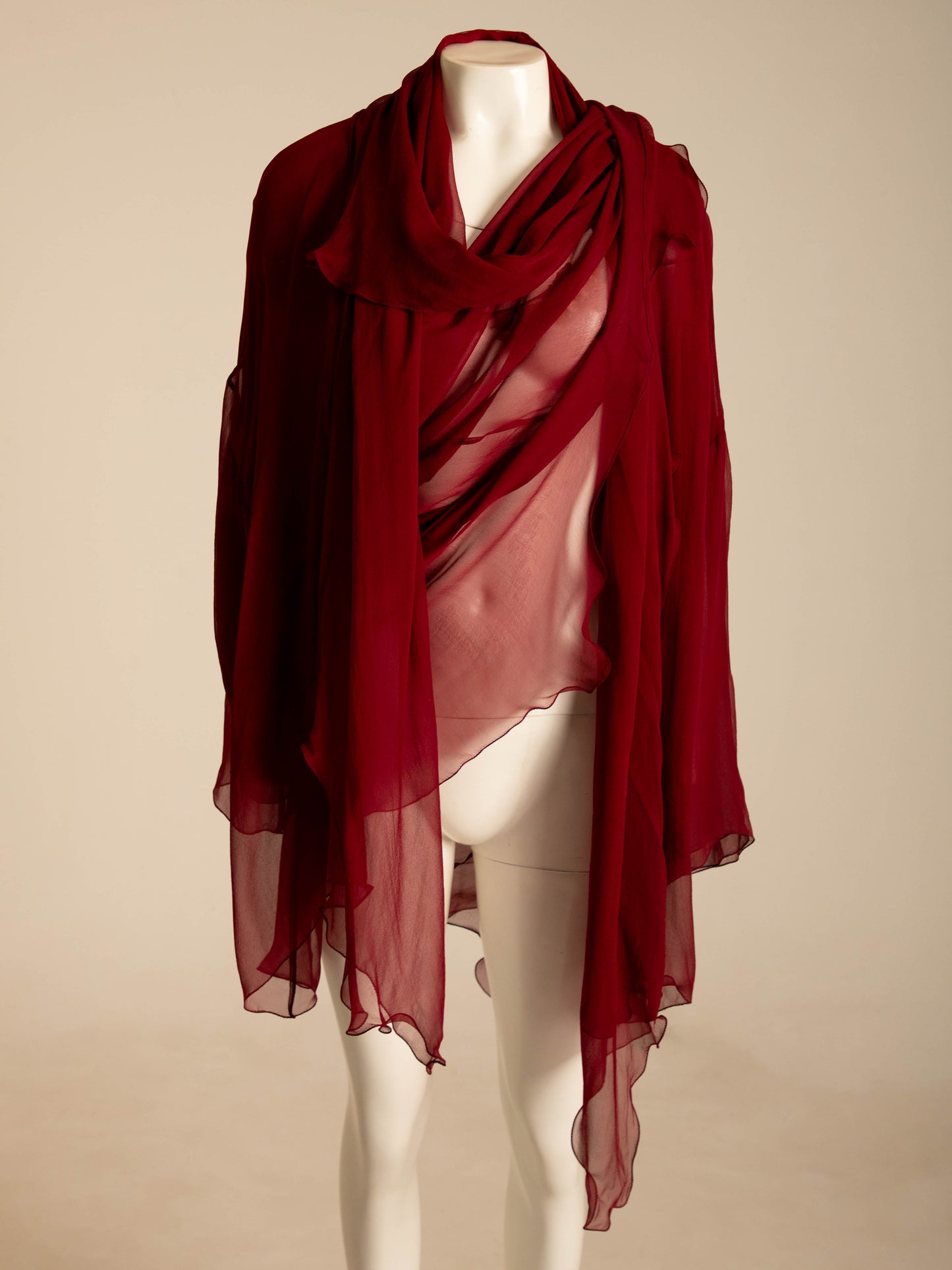 Dolce & Gabbana 1990 Red Silk Layered Jacket